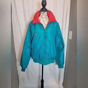 Columbia Women's Teal and Red Jacket